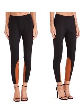 Anthropologie Harlyn Reva Ankle Pants with Brown Contrast Panels, sz S